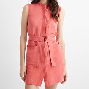 Judith & Charles Flora Watermelon Linen Blend Shirt Dress w Belt Women's Size 4